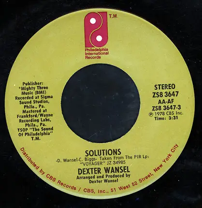 Dexter Wansel - I'm In Love / Solutions