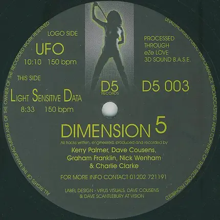 Dimension 5 - UFO / Light Sensitive Data