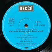 LP - Schumann / Beethoven - Konzert Für Klavier Und Orchester A-moll, Op.54 / Konzert Für Klavier Und Orchester Nr.4 G-dur, Op.58 - Mono