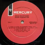 LP - Dinah Washington - Dinah Discovered - Mono