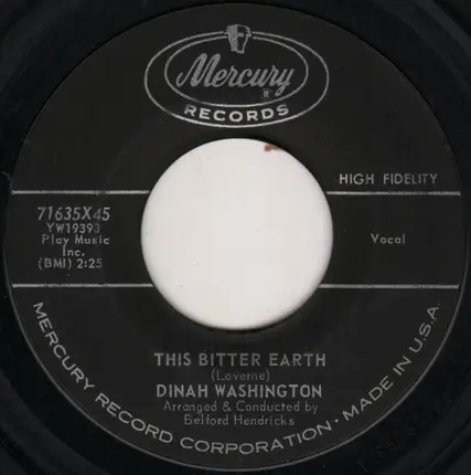 Dinah Washington - I Understand / This Bitter Earth