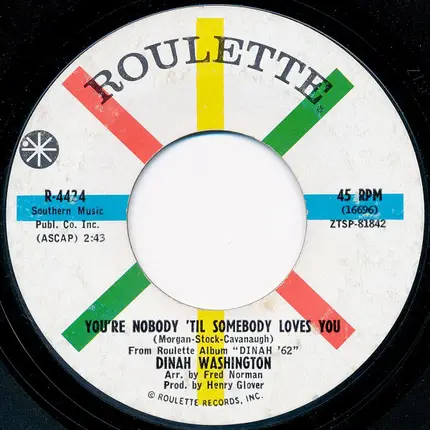 Dinah Washington - Where Are You / You're Nobody 'Til Somebody Loves You