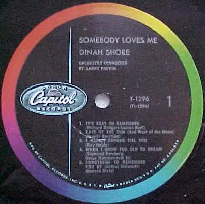 Dinah Shore , André Previn And His Orchestra - Somebody Loves Me