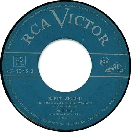 Dinah Shore With Henri René And His Orchestra - I'm Through With Love / Makin' Whoopie