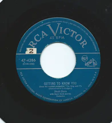 Dinah Shore - The End Of A Love Affair / Getting To Know You