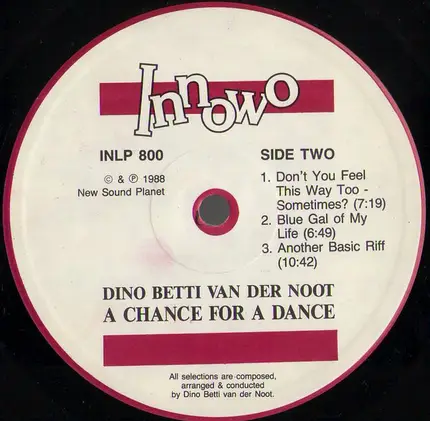 Dino Betti Van Der Noot - Chance For A Dance