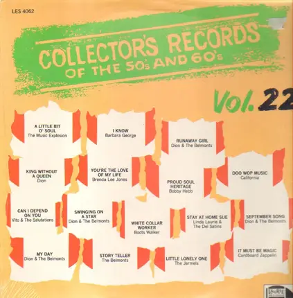 Dion And The Belmonts Barnara George Boots Walker .... - Collector's Records Of The 50's And 60's Vol.22