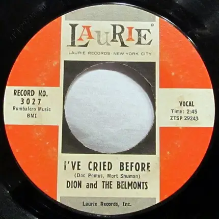 Dion & The Belmonts - A Teenager In Love