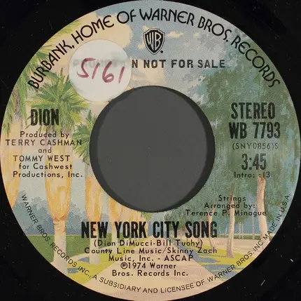 Dion - New York City Song