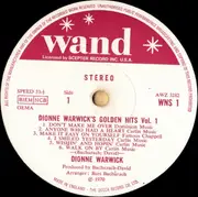 LP - Dionne Warwick - Dionne Warwick's Golden Hits Volume 1