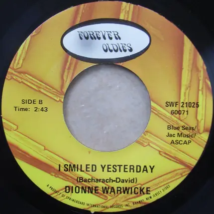 Dionne Warwick - Don't Make Me Over / I Smiled Yesterday
