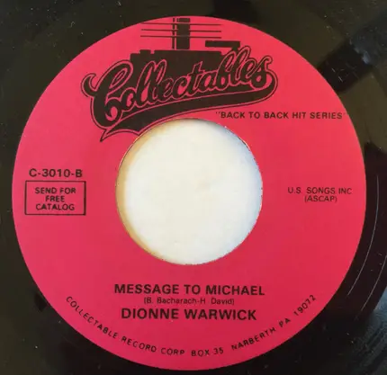 Dionne Warwick - Do You Know The Way To San Jose / Message To Michael