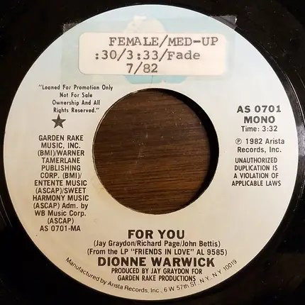 Dionne Warwick - For You