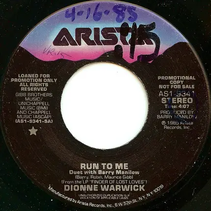 Dionne Warwick - Run To Me