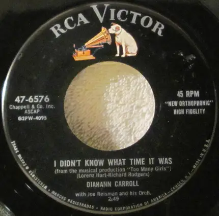 Diahann Carroll With Joe Reisman And His Orchestra - Rebel In Town / I Didn't Know What Time It Was