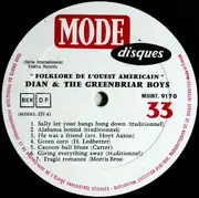 LP - Dián James & The Greenbriar Boys - Folklore De L'ouest Américain