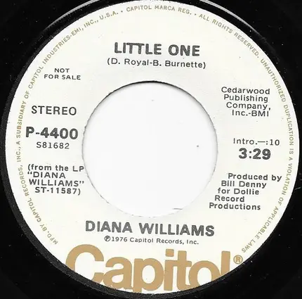 Diana Williams - Old Fashioned Love Song / Little One
