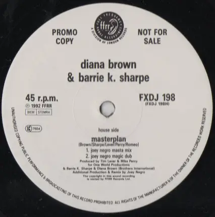 Diana Brown & Barrie K Sharpe - Part Of The Masterplan '92 / Masterplan