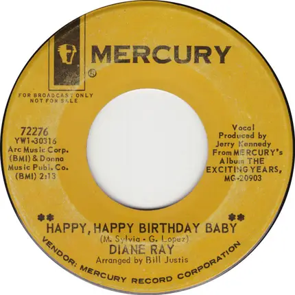 Diane Ray - Happy, Happy Birthday Baby