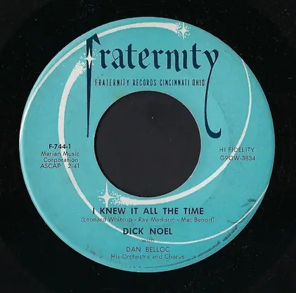 Dick Noel With Dan Belloc - Pin Of Gold / I Knew It All The Time