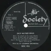 LP - Dick Haymes With The Cy Coleman Orchestra - Dick Haymes Sings With The Cy Coleman Orchestra