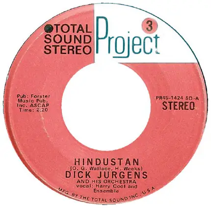 Dick Jurgens And His Orchestra - Hindustan / Always In My Heart