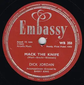 Dick Jordan - Mack The Knife / Put Your Head On My Shoulder