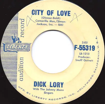 Dick Lory - Hello Walls / City Of Love