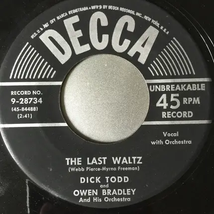 Dick Todd - The Last Waltz / Blue Letter