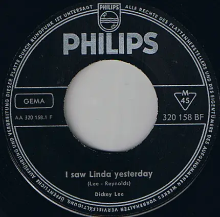 Dickey Lee - I Saw Linda Yesterday