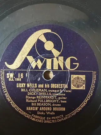 Dickie Wells And His Orchestra - Sweet Sue / Hangin' Around Boudon