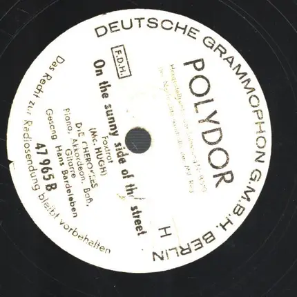 Die Cherokees - Mondnacht Auf Cuba / On The Sunny Side Of The Street