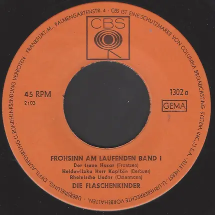 Die Flaschenkinder - Frohsinn Am Laufenden Band