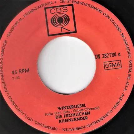 Die Fröhlichen Rheinländer - Winzerliesel