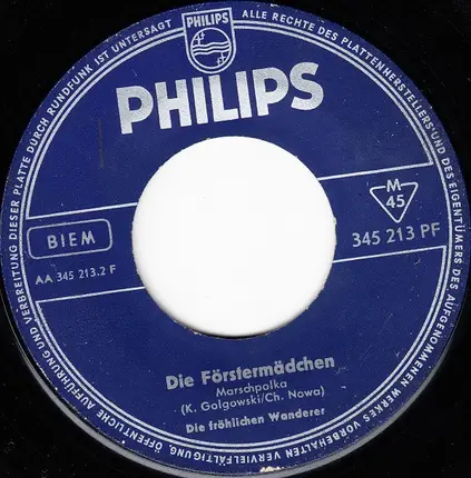 Die Fröhlichen Wanderer - Immer Wenn Die Sonne Scheint / Die Förstermädchen