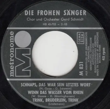 Die Frohen Sänger - Am 30. Mai Ist Der Weltuntergang