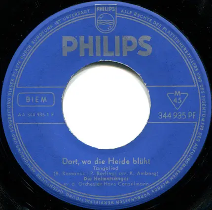 Die Heimatsänger - Dort Wo Die Heide Blüht / Der Jäger Und Sein Sohn