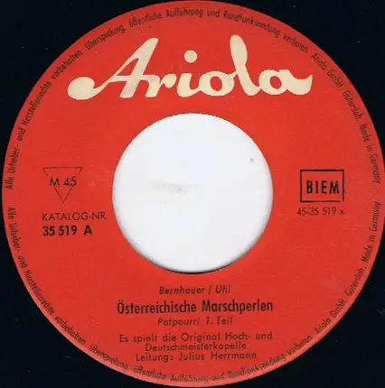 Die Original Hoch- Und Deutschmeister - Österreichische Marschperlen