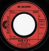 7inch Vinyl Single - Die Lollipops - Wie'n Eis Am Stiel (Tonight's The Night)