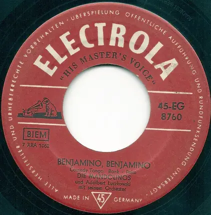 Die Mandolinos - Der Little Tango / Benjamino, Benjamino