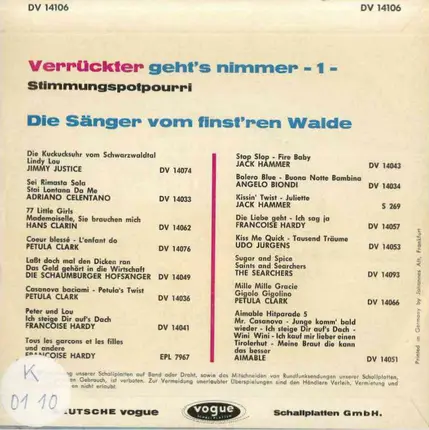 Die Sänger Vom Finst'ren Walde - Verrückter Geht's Nimmer - 1 - (Stimmungspotpourri)