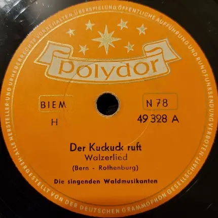 Die Singenden Waldmusikanten - Der Kuckuck Ruft / Kleine Nachtigall
