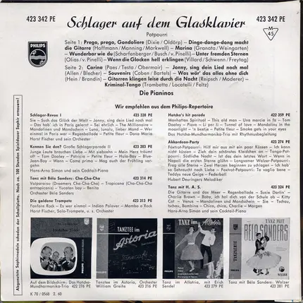 Die Pianinos - Schlager Auf Dem Glasklavier