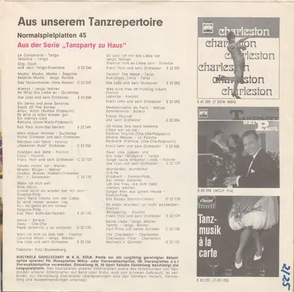 Die Robby Schmitz-Combo - Tanzparty Zu Haus