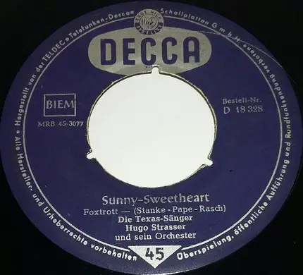 Die Texas-Sänger - Cowboy, Wo Hast Du Dein Pferd / Sunny - Sweetheart