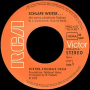 7inch Vinyl Single - Dieter Thomas Heck - Schlafe Weiter...