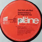 Double LP - Dietrich Kittner - Dem Volk aufs Maul - Dietrich Kittner's 16. Programm live