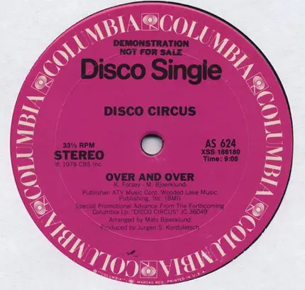 Disco Circus - Over And Over / In A Gadda Da Vida/Garden Of Eden