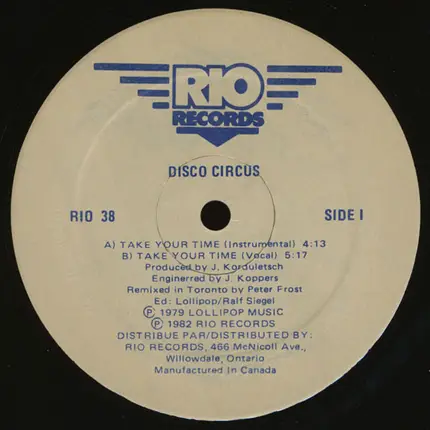 Disco Circus - Take Your Time / One For You