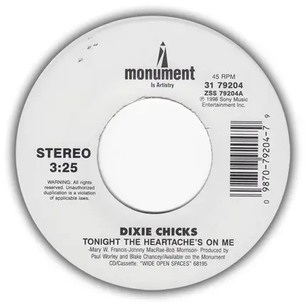 Dixie Chicks - Tonight The Heartache's On Me